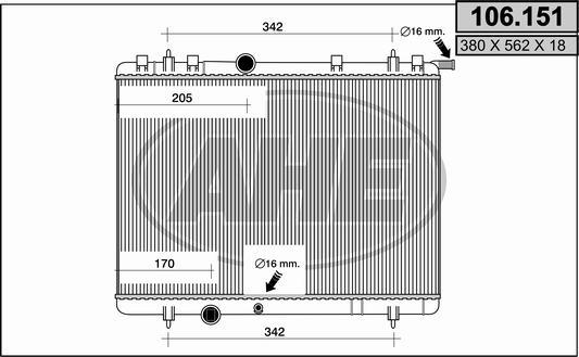 AHE 106.151 - Radiatore, Raffreddamento motore autozon.pro