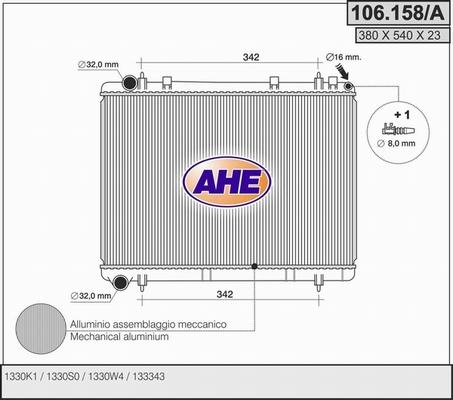 AHE 106.158/A - Radiatore, Raffreddamento motore autozon.pro