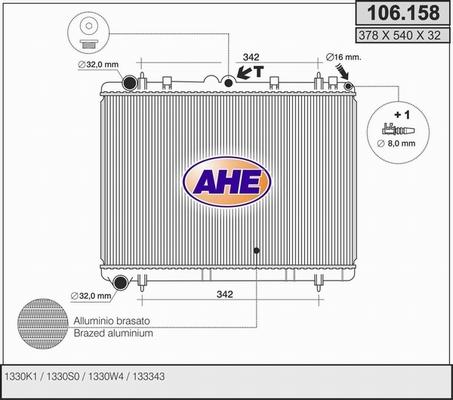 AHE 106.158 - Radiatore, Raffreddamento motore autozon.pro