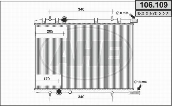 AHE 106.109 - Radiatore, Raffreddamento motore autozon.pro