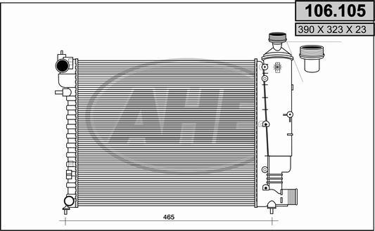 AHE 106.105 - Radiatore, Raffreddamento motore autozon.pro