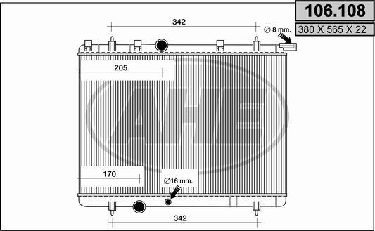 AHE 106.108 - Radiatore, Raffreddamento motore autozon.pro