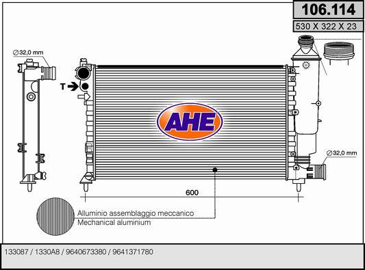 AHE 106.114 - Radiatore, Raffreddamento motore autozon.pro