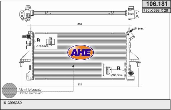 AHE 106.181 - Radiatore, Raffreddamento motore autozon.pro