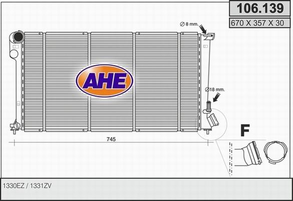 AHE 106.139 - Radiatore, Raffreddamento motore autozon.pro