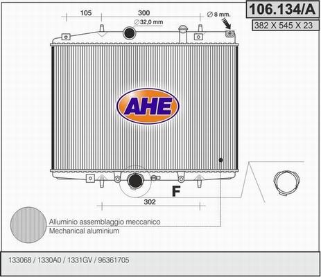 AHE 106.134/A - Radiatore, Raffreddamento motore autozon.pro