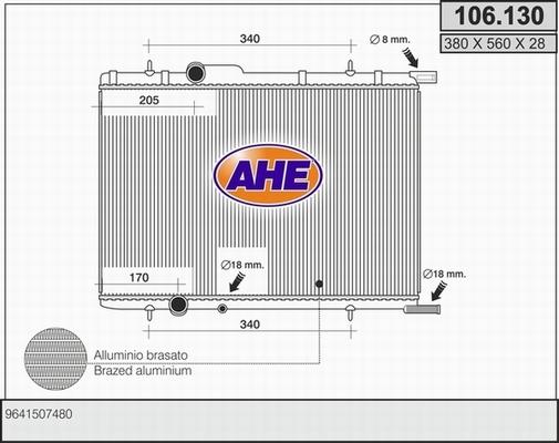 AHE 106.130 - Radiatore, Raffreddamento motore autozon.pro