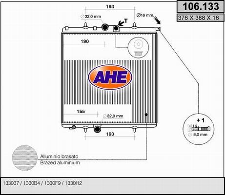 AHE 106.133 - Radiatore, Raffreddamento motore autozon.pro