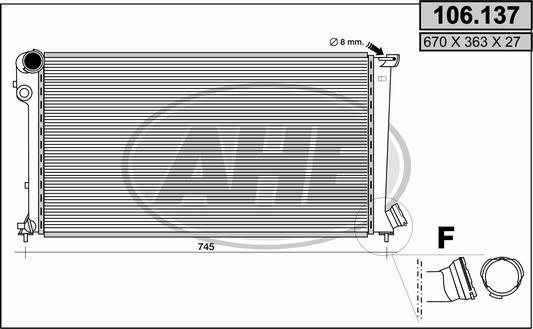 AHE 106.137 - Radiatore, Raffreddamento motore autozon.pro