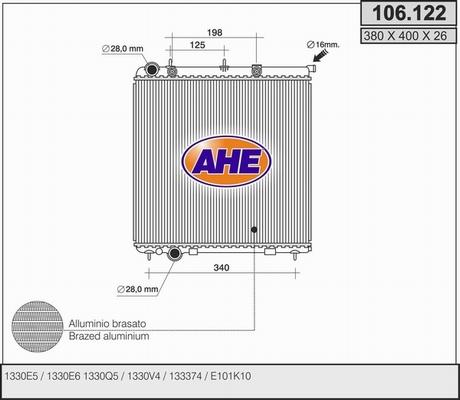 AHE 106.122 - Radiatore, Raffreddamento motore autozon.pro