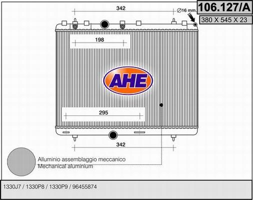 AHE 106.127/A - Radiatore, Raffreddamento motore autozon.pro