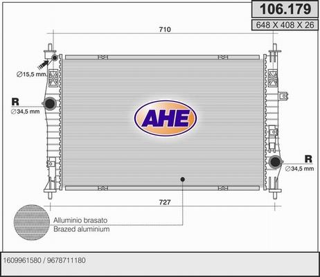 AHE 106.179 - Radiatore, Raffreddamento motore autozon.pro