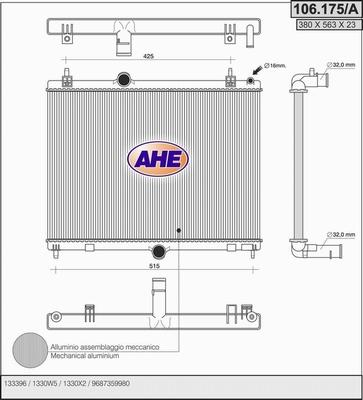 AHE 106.175/A - Radiatore, Raffreddamento motore autozon.pro