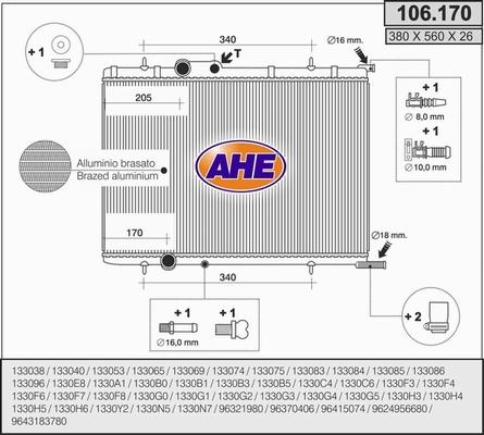 AHE 106.170 - Radiatore, Raffreddamento motore autozon.pro