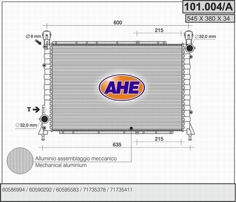 AHE 101.004/A - Radiatore, Raffreddamento motore autozon.pro