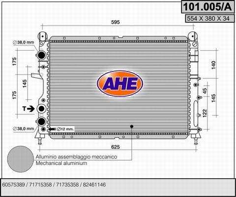 AHE 101.005/A - Radiatore, Raffreddamento motore autozon.pro