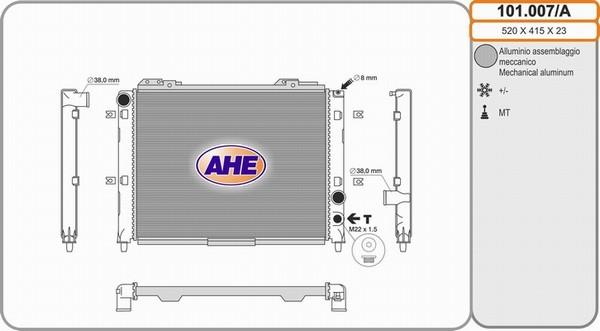 AHE 101.007/A - Radiatore, Raffreddamento motore autozon.pro