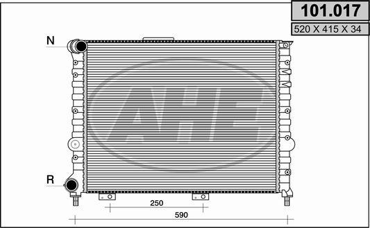 AHE 101.017 - Radiatore, Raffreddamento motore autozon.pro