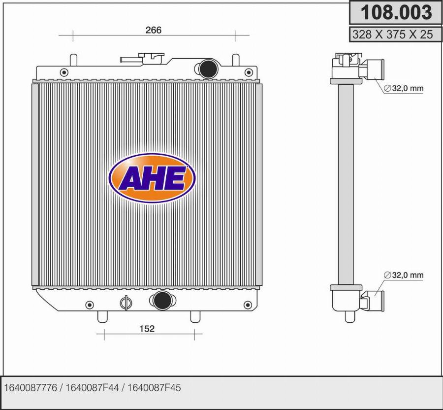 AHE 108.003 - Radiatore, Raffreddamento motore autozon.pro