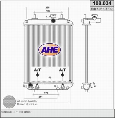 AHE 108.034 - Radiatore, Raffreddamento motore autozon.pro