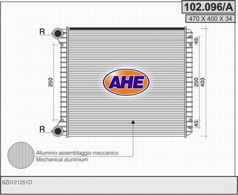 AHE 102.096/A - Radiatore, Raffreddamento motore autozon.pro