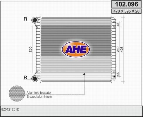 AHE 102.096 - Radiatore, Raffreddamento motore autozon.pro