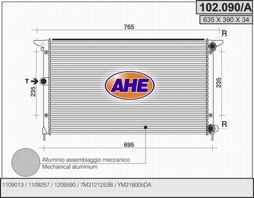 AHE 102.090/A - Radiatore, Raffreddamento motore autozon.pro