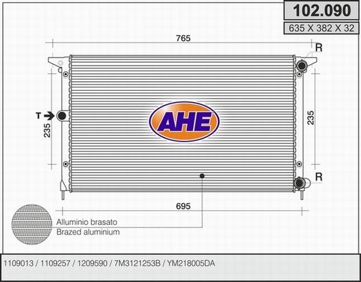 AHE 102.090 - Radiatore, Raffreddamento motore autozon.pro