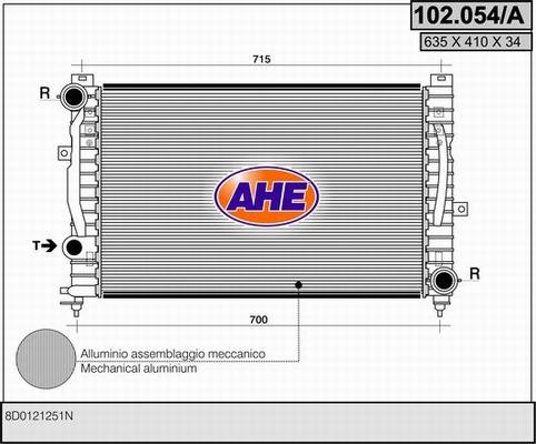 AHE 102.054/A - Radiatore, Raffreddamento motore autozon.pro