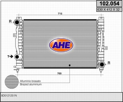 AHE 102.054 - Radiatore, Raffreddamento motore autozon.pro