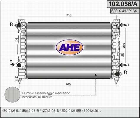 AHE 102.056/A - Radiatore, Raffreddamento motore autozon.pro