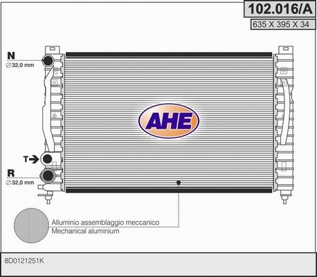 AHE 102.016/A - Radiatore, Raffreddamento motore autozon.pro