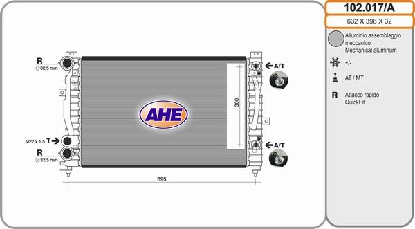 AHE 102.017/A - Radiatore, Raffreddamento motore autozon.pro