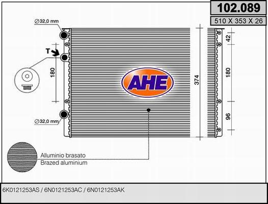 AHE 102.089 - Radiatore, Raffreddamento motore autozon.pro