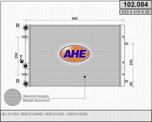 AHE 102.084 - Radiatore, Raffreddamento motore autozon.pro