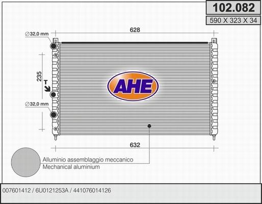 AHE 102.082 - Radiatore, Raffreddamento motore autozon.pro