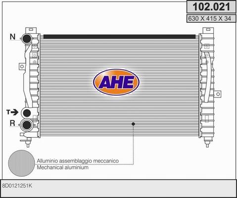 AHE 102.021 - Radiatore, Raffreddamento motore autozon.pro