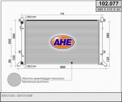 AHE 102.077 - Radiatore, Raffreddamento motore autozon.pro