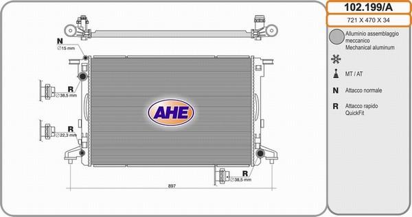 AHE 102.199/A - Radiatore, Raffreddamento motore autozon.pro