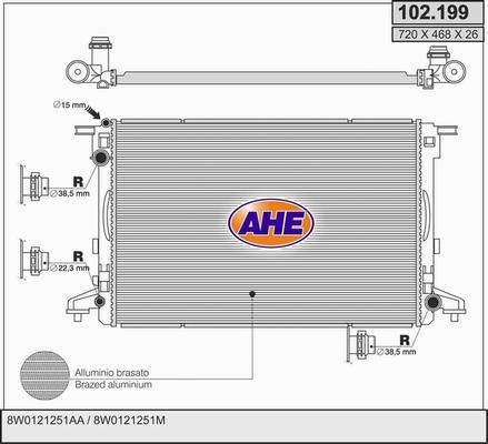 AHE 102.199 - Radiatore, Raffreddamento motore autozon.pro