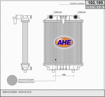 AHE 102.195 - Radiatore, Raffreddamento motore autozon.pro