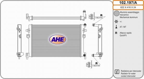 AHE 102.197/A - Radiatore, Raffreddamento motore autozon.pro