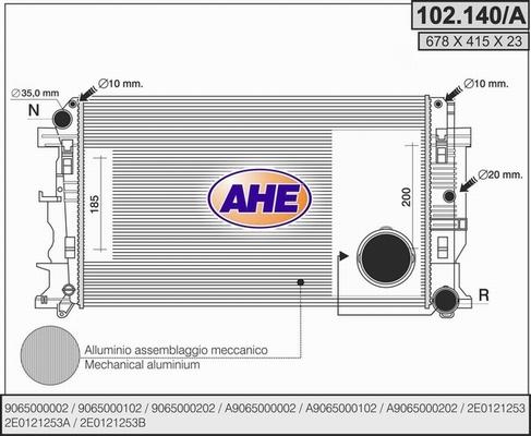 AHE 102.140/A - Radiatore, Raffreddamento motore autozon.pro