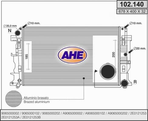 AHE 102.140 - Radiatore, Raffreddamento motore autozon.pro