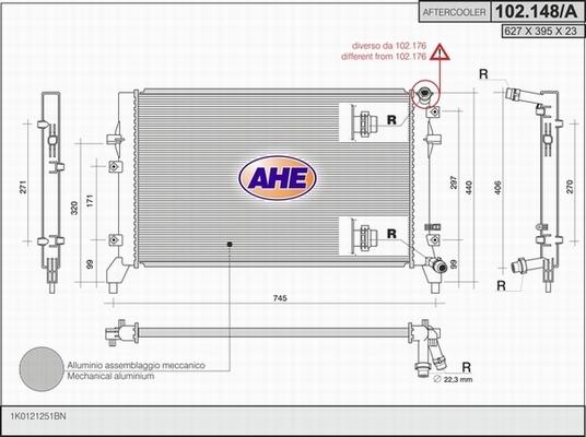 AHE 102.148/A - Radiatore, Raffreddamento motore autozon.pro