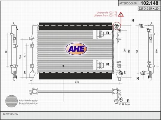 AHE 102.148 - Radiatore, Raffreddamento motore autozon.pro