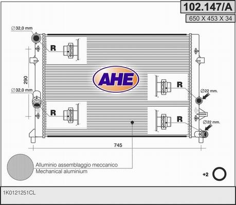 AHE 102.147/A - Radiatore, Raffreddamento motore autozon.pro