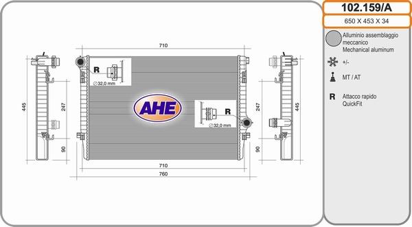 AHE 102.159/A - Radiatore, Raffreddamento motore autozon.pro