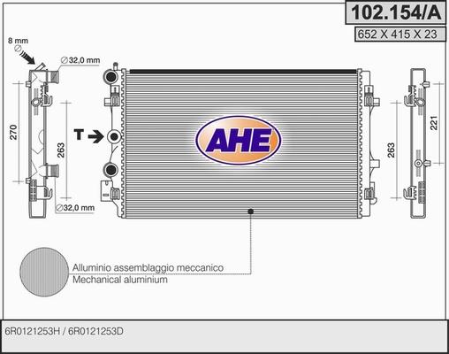 AHE 102.154/A - Radiatore, Raffreddamento motore autozon.pro