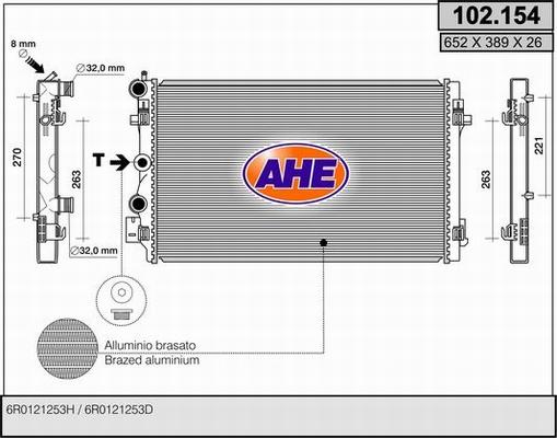 AHE 102.154 - Radiatore, Raffreddamento motore autozon.pro